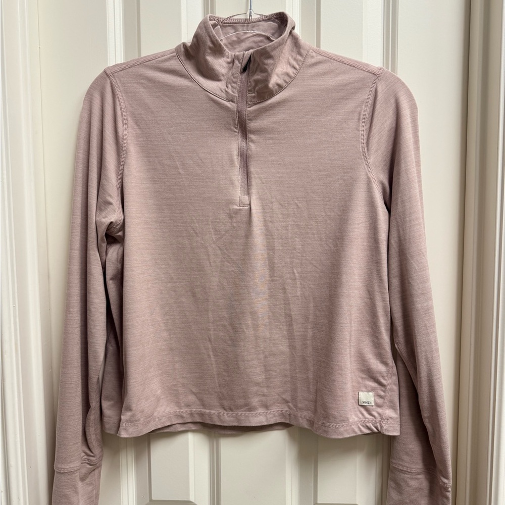 Vuori Women's Light Mauve Quarter-Zip Sweatshirt